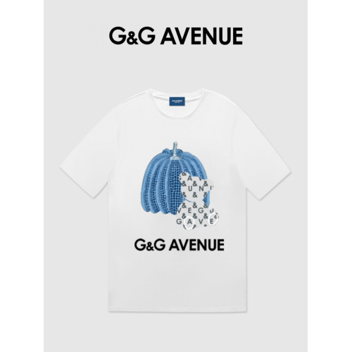 G&G AVENUE 夏季純棉短袖男t恤潮流寬松重磅男士體恤顯瘦半袖上衣