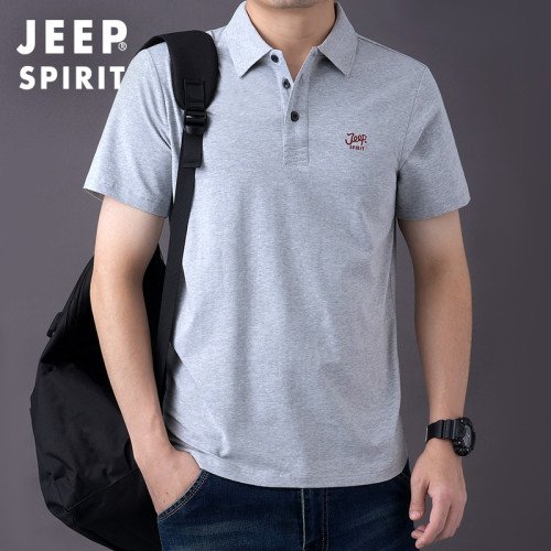 jeep吉普2025新品大碼男裝夏季吸汗短袖男t恤polo衫翻領半袖杉