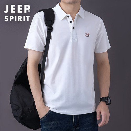 jeep吉普2025新品大碼男裝夏季吸汗短袖男t恤polo衫翻領半袖杉