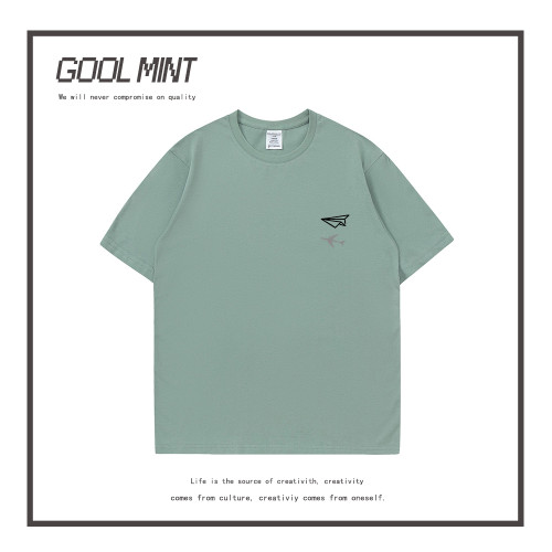 GOOL MINT短袖男T恤美式復古飛機男生純棉半袖夏季新款寬松體恤衫