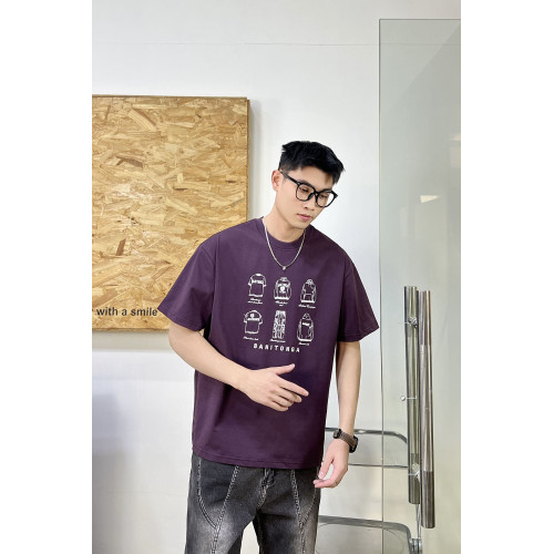 25新款美式重工藝新款夏季短袖男T恤印花