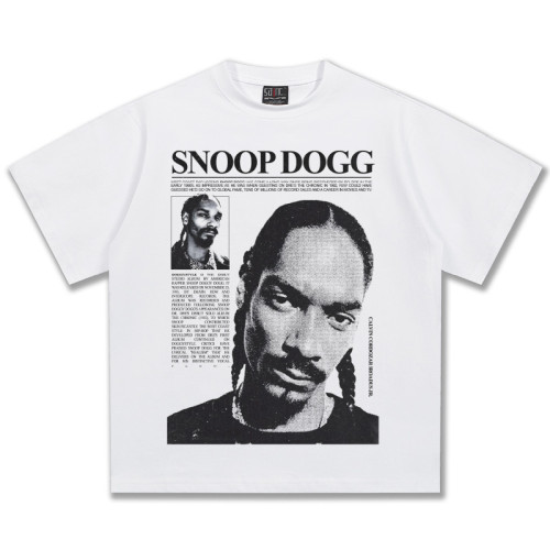2025夏季SnoopDogg美式vintage短袖重磅男T恤直噴印花男短袖