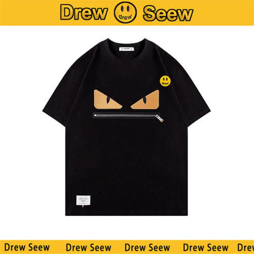 【官方】Drew Seew笑臉短袖小怪獸男女同款純棉刺綉短袖男T恤