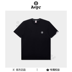 aepr[永夜]潮牌無性別短袖夏季經典圓領潮牌港風ins印花男T恤透氣