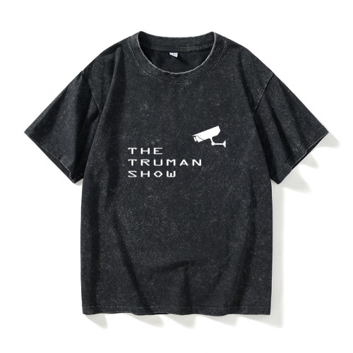 楚門的世界theTruman Show主題海報設計男T恤短袖個性衣服女男圓