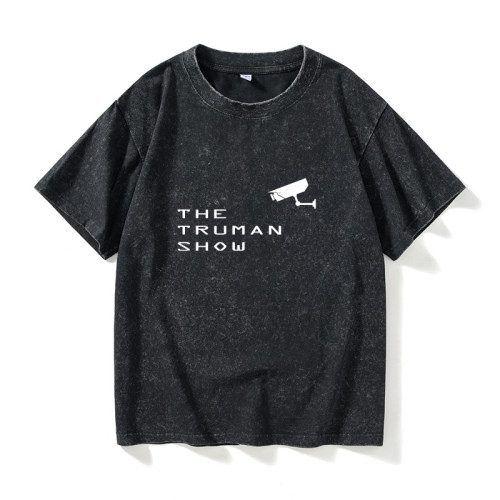 楚門的世界theTruman Show主題海報設計男T恤短袖個性衣服女男圓