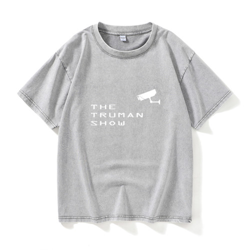 楚門的世界theTruman Show主題海報設計男T恤短袖個性衣服女男圓