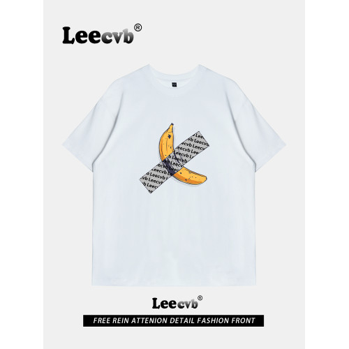 Leecvb美式潮牌男女同款夏裝2025新款時尚流行短袖男t恤奧萊上衣