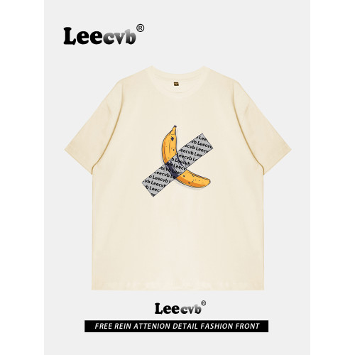 Leecvb美式潮牌男女同款夏裝2025新款時尚流行短袖男t恤奧萊上衣