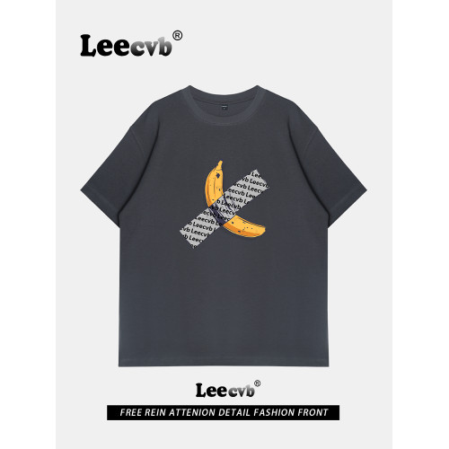 Leecvb美式潮牌男女同款夏裝2025新款時尚流行短袖男t恤奧萊上衣