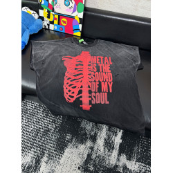 歐美重磅街頭BOX TEE搖滾復古印花水洗做舊破洞寬松坎肩短袖男T恤