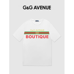 G&G AVENUE夏季純棉短袖男t恤2023新款原創潮流百搭字母半袖體恤