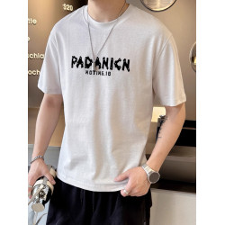 潮男印品夏季新款美式復古短袖男T恤重磅純棉潮牌寬松休閒百搭