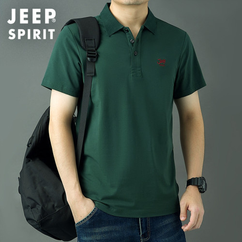 JEEP吉普2025新品大碼男裝夏季吸汗短袖男T恤polo衫翻領半袖杉
