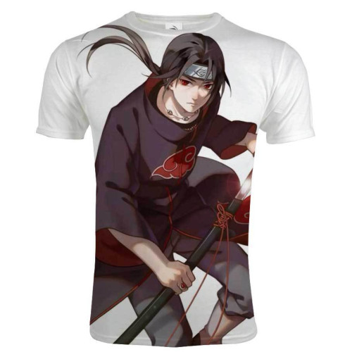 2022新款3D印花火影忍者圓領休閒男T恤歐美街頭潮牌COSPLAY鳴人