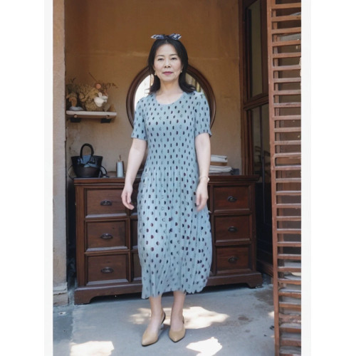 歸己-reformation圓領無袖背心收腰A字連衣裙棉麻純色短款裙女夏