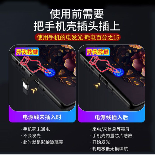 適用發光手機殼蘋果14ProMax手機殼花蘋果11Pro來電閃新款16網紅