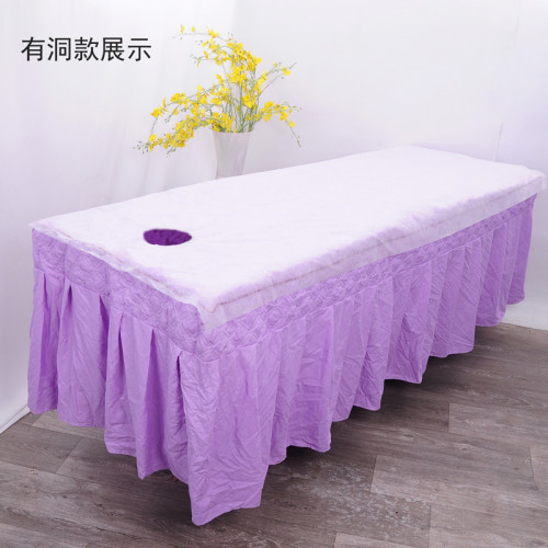 一次性床單美容院美容床按摩床專用帶洞加厚白色透氣批美容床單髮