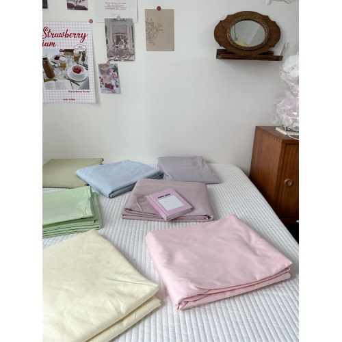 馬卡龍純色/40支133X72純棉單雙人床單全包圍床笠150X200 180X200