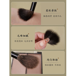 小胖丁G09純灰鼠毛斜型坡面指腹點彩腮紅高光修容動物小號化妝刷