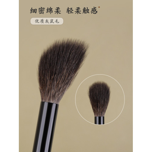 小胖丁G09純灰鼠毛斜型坡面指腹點彩腮紅高光修容動物小號化妝刷