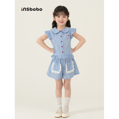 INSbobo童裝女童短袖T恤2025夏裝新款兒童上衣洋氣女大童娃娃衫潮