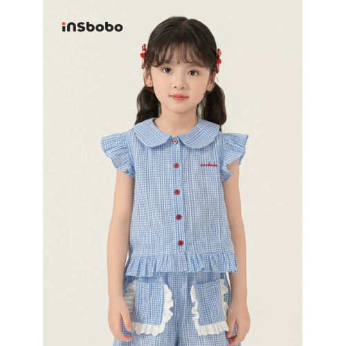 INSbobo童裝女童短袖T恤2025夏裝新款兒童上衣洋氣女大童娃娃衫潮