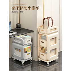 簡易書架書包帶輪置物架落地可移動小推車桌面書桌收納桌上小層架