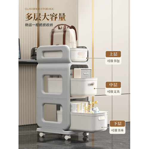 簡易書架書包帶輪置物架落地可移動小推車桌面書桌收納桌上小層架