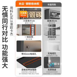 鋼製收納櫃大容量客廳襍物鞋櫃儲物櫃靠牆一體置物櫃加寬臥室陽台