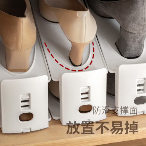 懶角落鞋架鞋櫃分層隔板鞋子收納置物架簡易鞋盒可調節鞋托10個裝