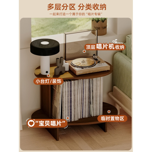 唱片架唱片機置物架cd架碟片收納櫃落地小茶幾收納櫃客廳邊櫃矮櫃
