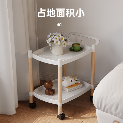 北歐移動小推車沙發邊幾迷你小茶幾帶滑輪客廳床頭床邊多層置物架