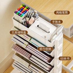 可移動教室桌邊書架書桌書立書本收納書置物架書袋掛小置物架