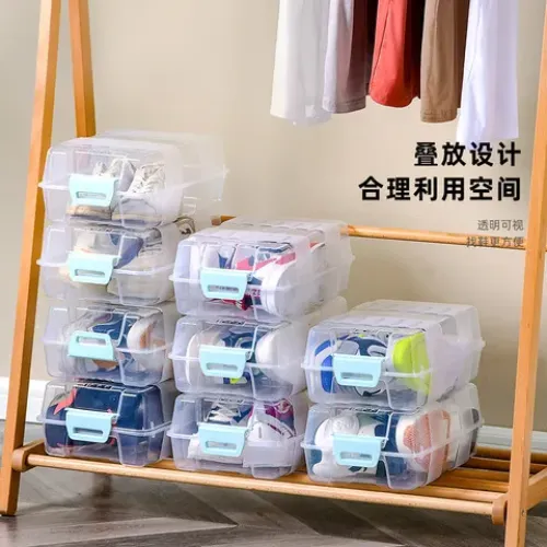 潮防塵塑膠鞋櫃宿舍透明組合經濟型簡易鞋盒家用禧天龍