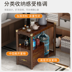 中式可移動小f推車置物架客廳小茶幾家用陽台床邊小桌子角幾側邊