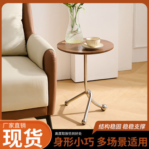 中古風ins小茶幾圓形客廳臥室茶幾簡約網紅迷你床頭桌邊幾小茶幾