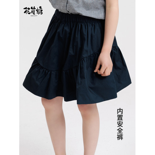 花笙糖氣質女童百褶裙防走光夏季短裙兒童學院洋氣大童半身裙童裝