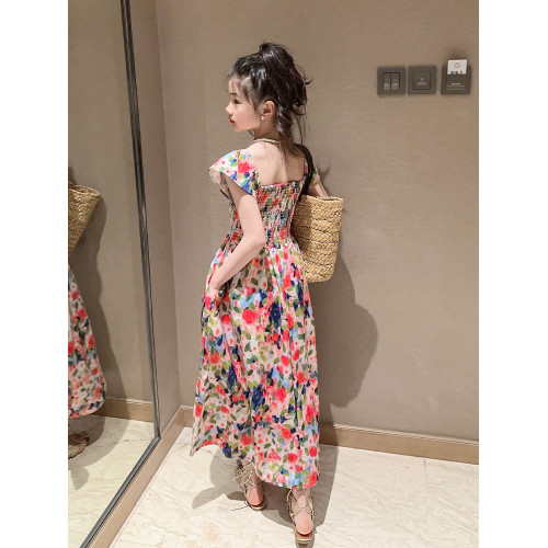 女童碎花連衣裙夏裝2025新款兒童夏季薄款修身公主裙大童女孩裙子