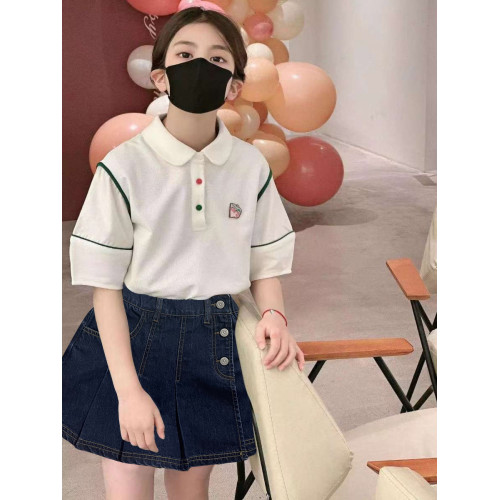波拉韓童裝女童牛仔短裙2025春夏裝兒童半身裙小女孩洋氣裙褲短褲