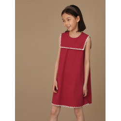 哈齒童裝兒童夏裝裙子節日生日禮服中大童背心裙紅色連衣裙女童夏
