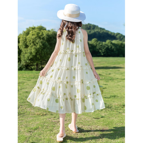 女童無袖連衣裙夏裝2025新款網紅裙子洋氣中大兒童夏季女孩公主裙