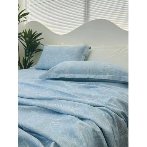 夏季重磅竹纖維 雅致花色床單三件套軟涼蓆1.8雙人床罩睡單涼爽