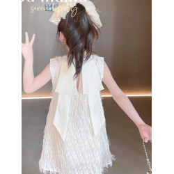 英國next kiss女童連衣裙2025新款夏季女孩蝴蝶結兒童背心公主裙
