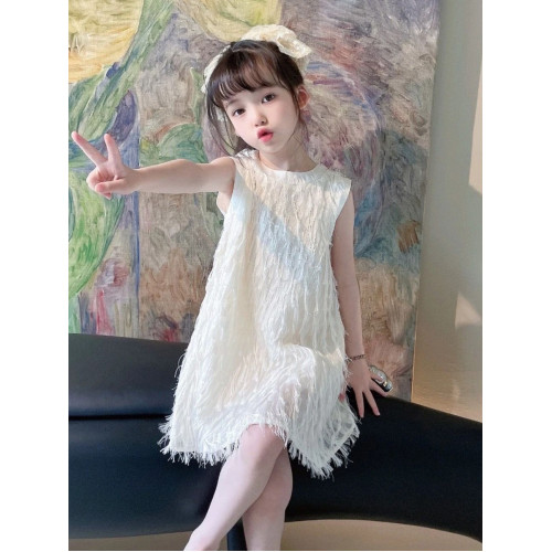 英國next kiss女童連衣裙2025新款夏季女孩蝴蝶結兒童背心公主裙