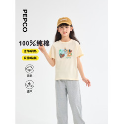 小豬班納女童短袖t恤2025新款夏季純棉大童半袖夏裝兒童上衣夏PC