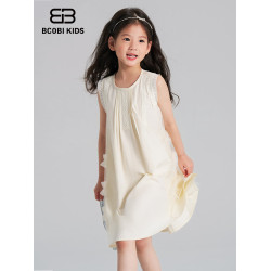 bcobi/不可比喻童裝女童連衣裙網紗拼接公主裙女童裙子兒童連衣裙