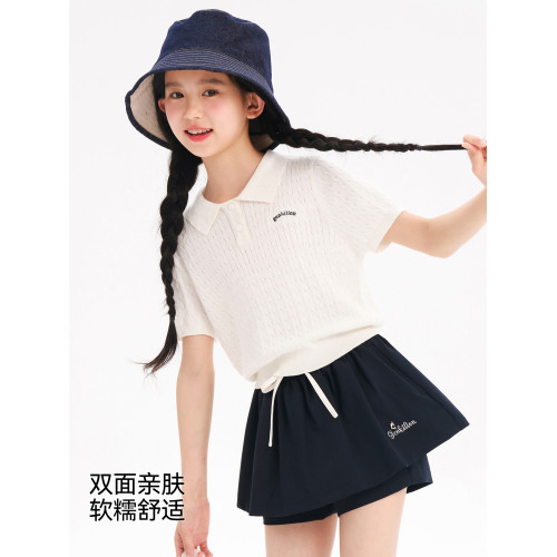 女童半身裙2025夏季新款兒童假兩件休閒短裙大童女孩時尚百搭裙子