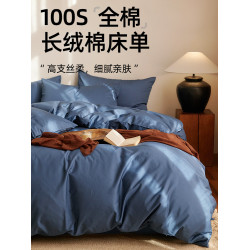 100s高支高密床單純棉新疆棉簡約三件套家用可裸睡床品四季通用