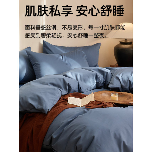 100s高支高密床單純棉新疆棉簡約三件套家用可裸睡床品四季通用